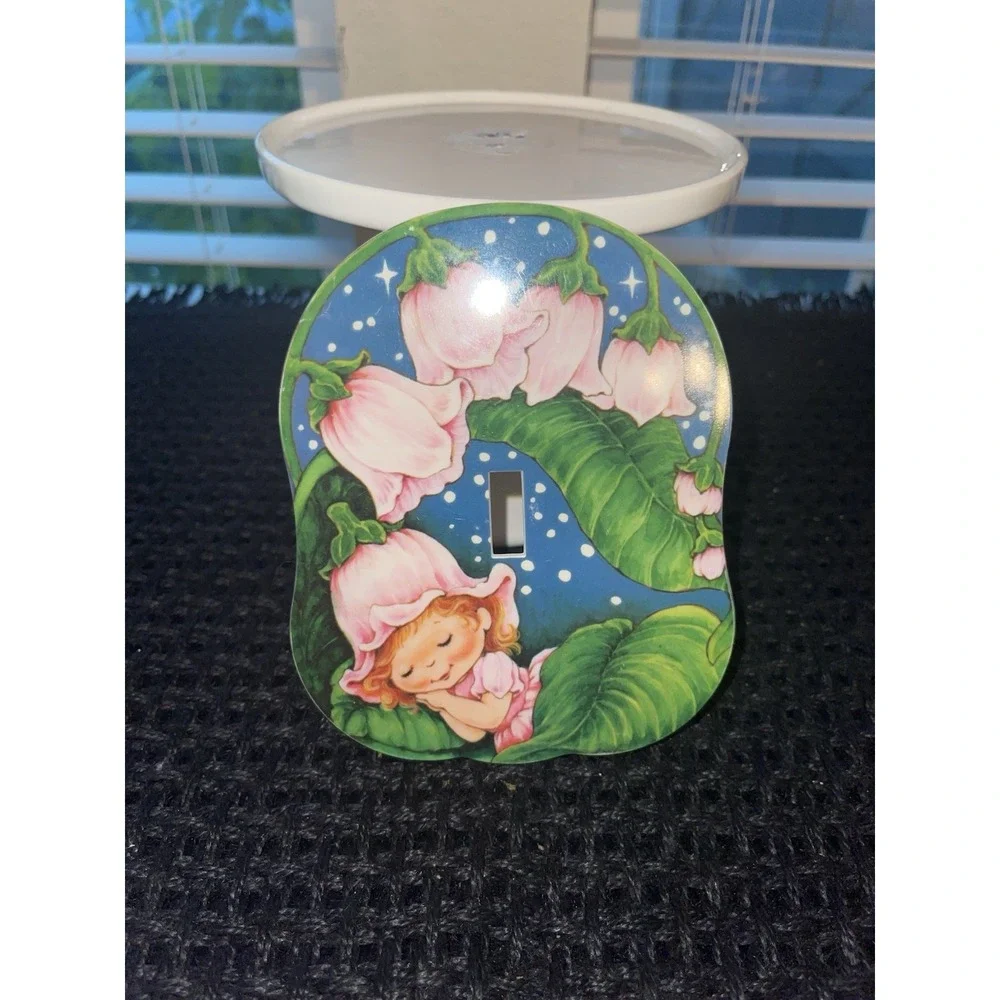 Little Blossom & Friends Avon Plastic Double Hook Wall Hanger & Switch Cover VTG
